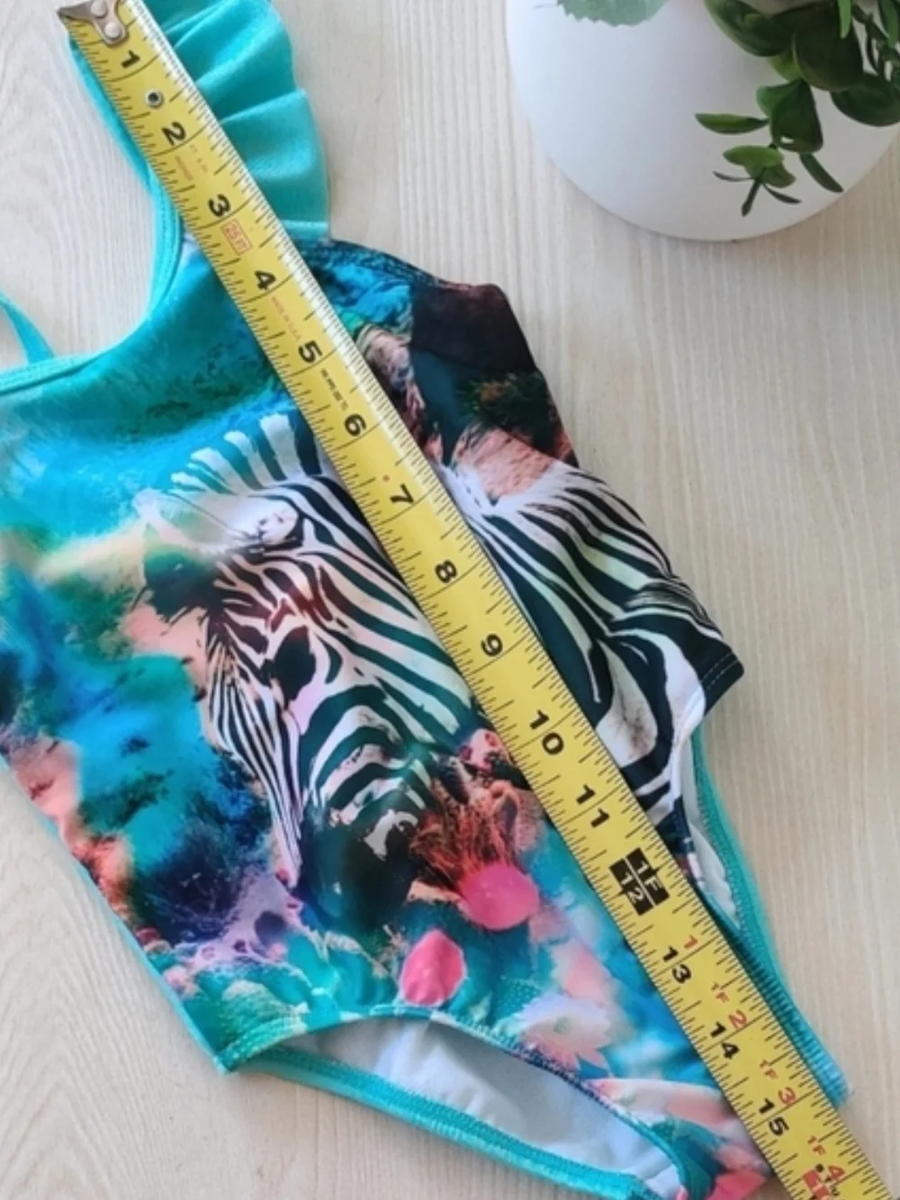 Cat & Jack Little Girls One Piece Zebra Print Swim Suit Size 12M